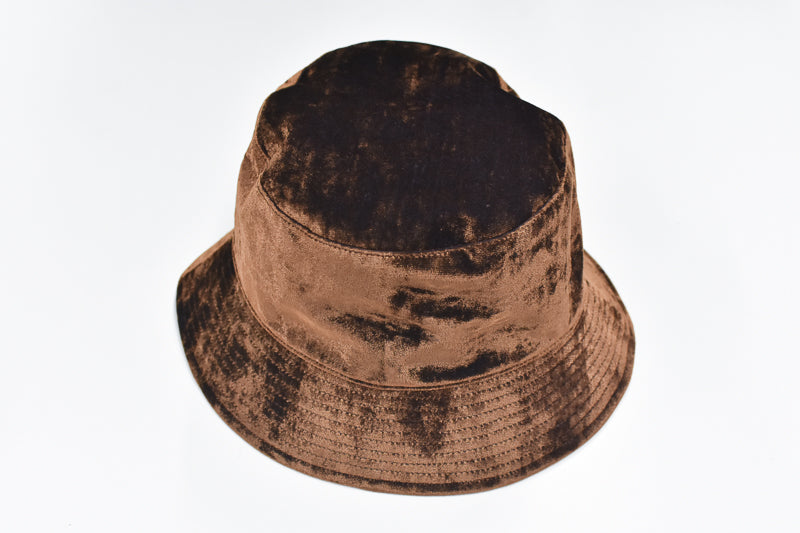 THE JEAN PIERRE / Chambray Velvet Bucket hat - PURPLE BROWN