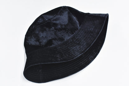 THE JEAN PIERRE / Chambray Velvet Bucket hat - BLUE BLACK