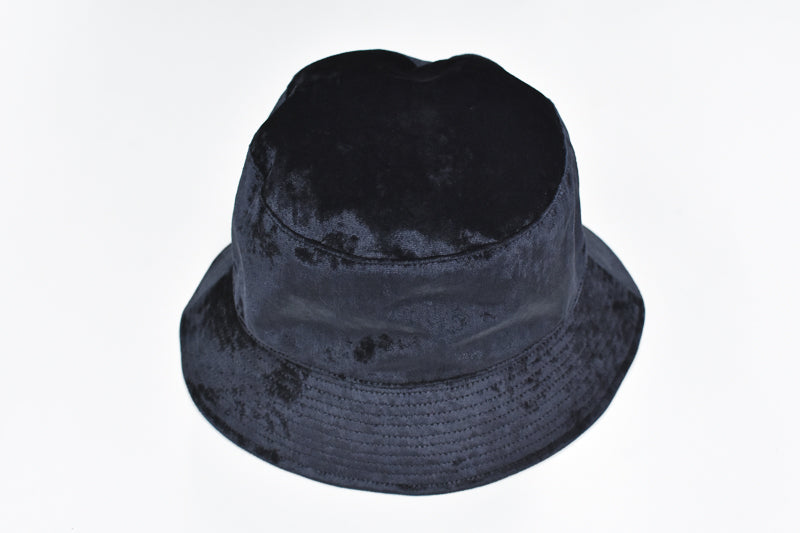 THE JEAN PIERRE / Chambray Velvet Bucket hat - BLUE BLACK