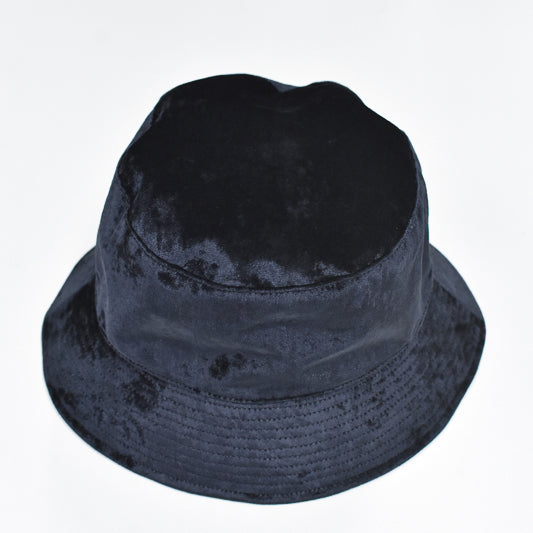 THE JEAN PIERRE / Chambray Velvet Bucket hat - BLUE BLACK