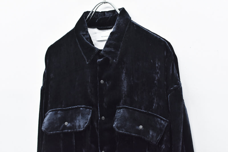 THE JEAN PIERRE / Dove Chambray Velvet Shirt - BLUE BLACK