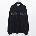THE JEAN PIERRE / Dove Chambray Velvet Shirt - BLUE BLACK