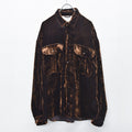 THE JEAN PIERRE / Dove Chambray Velvet Shirt - PURPLE BROWN