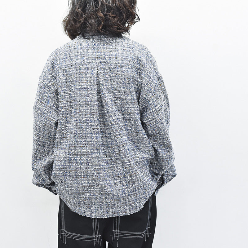 THE JEAN PIERRE / Dove Tweed Shirt - MELANGE BLUIE