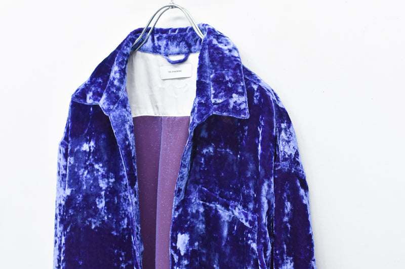 THE JEAN PIERRE / Deep Kneck Chambray Velvet Shirt - PURPLE BLUE