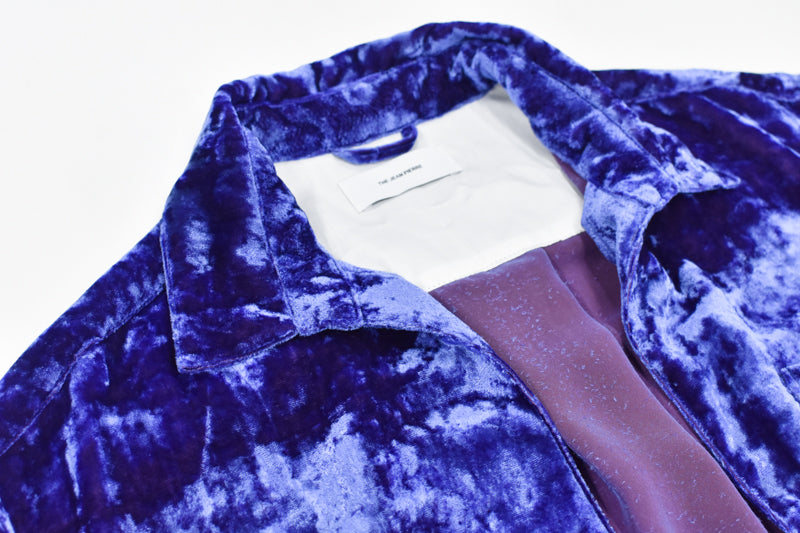 THE JEAN PIERRE / Deep Kneck Chambray Velvet Shirt - PURPLE BLUE