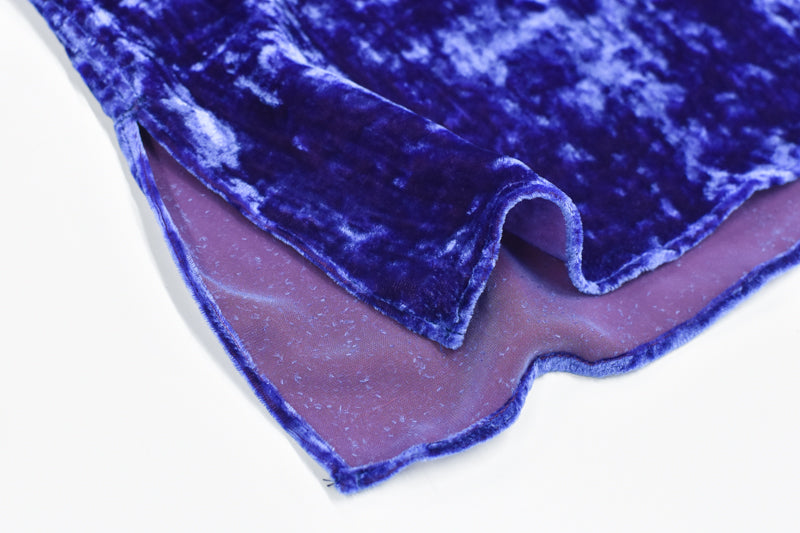 THE JEAN PIERRE / Deep Kneck Chambray Velvet Shirt - PURPLE BLUE