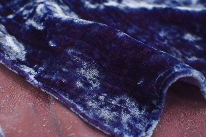 THE JEAN PIERRE / Deep Kneck Chambray Velvet Shirt - PURPLE BLUE