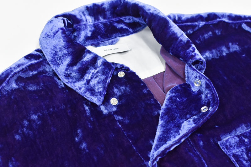 THE JEAN PIERRE / 60's Sleeping Chambray Velvet Shirts - PURPLE BLUE