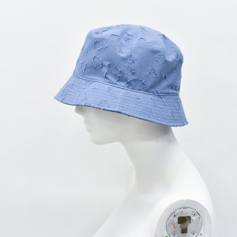 THE JEAN PIERRE / Grunge Jacquard Bucket Hat - GREIGE BLUE