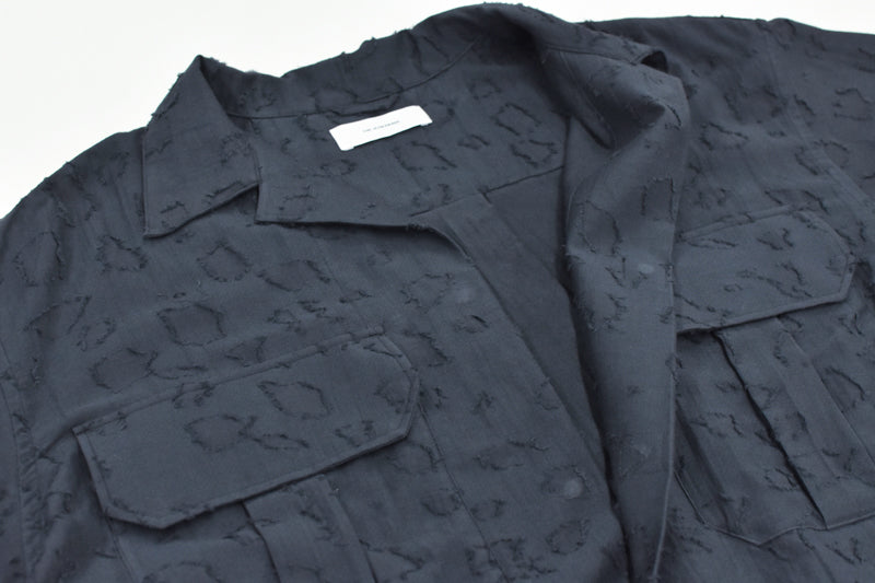 THE JEAN PIERRE / Grunge Jacquard Manette CPO Shirts - INK BLACK
