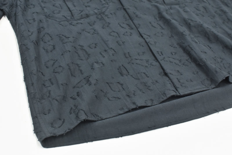 THE JEAN PIERRE / Grunge Jacquard Manette CPO Shirts - INK BLACK