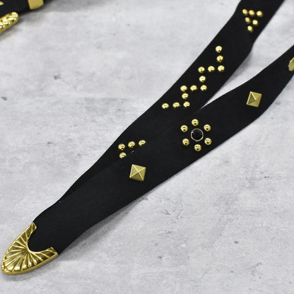 BODYSONG. / ULTRASUEDE STUDDED BELT - BLACK