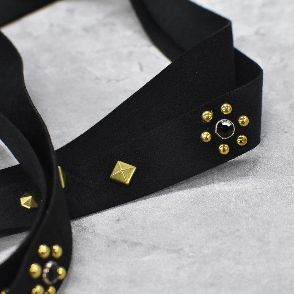 BODYSONG. / ULTRASUEDE STUDDED BELT - BLACK