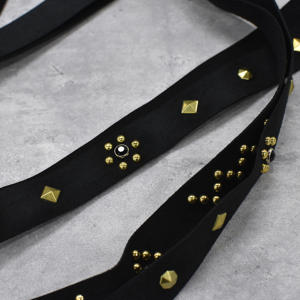 BODYSONG. / ULTRASUEDE STUDDED BELT - BLACK