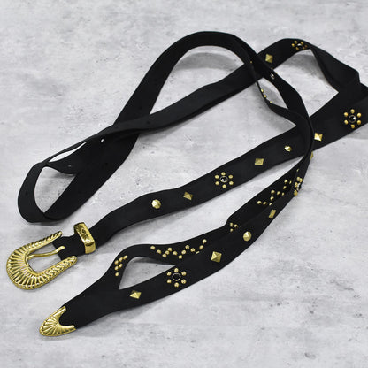 BODYSONG. / ULTRASUEDE STUDDED BELT - BLACK