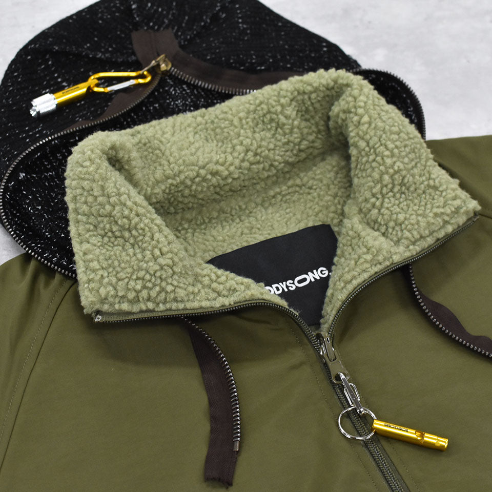 BODYSONG. / REFLECTIVE BALACLAVA BLOUSON - KHAKI