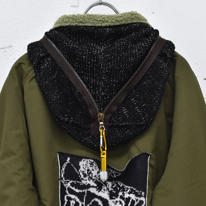 BODYSONG. / REFLECTIVE BALACLAVA BLOUSON - KHAKI