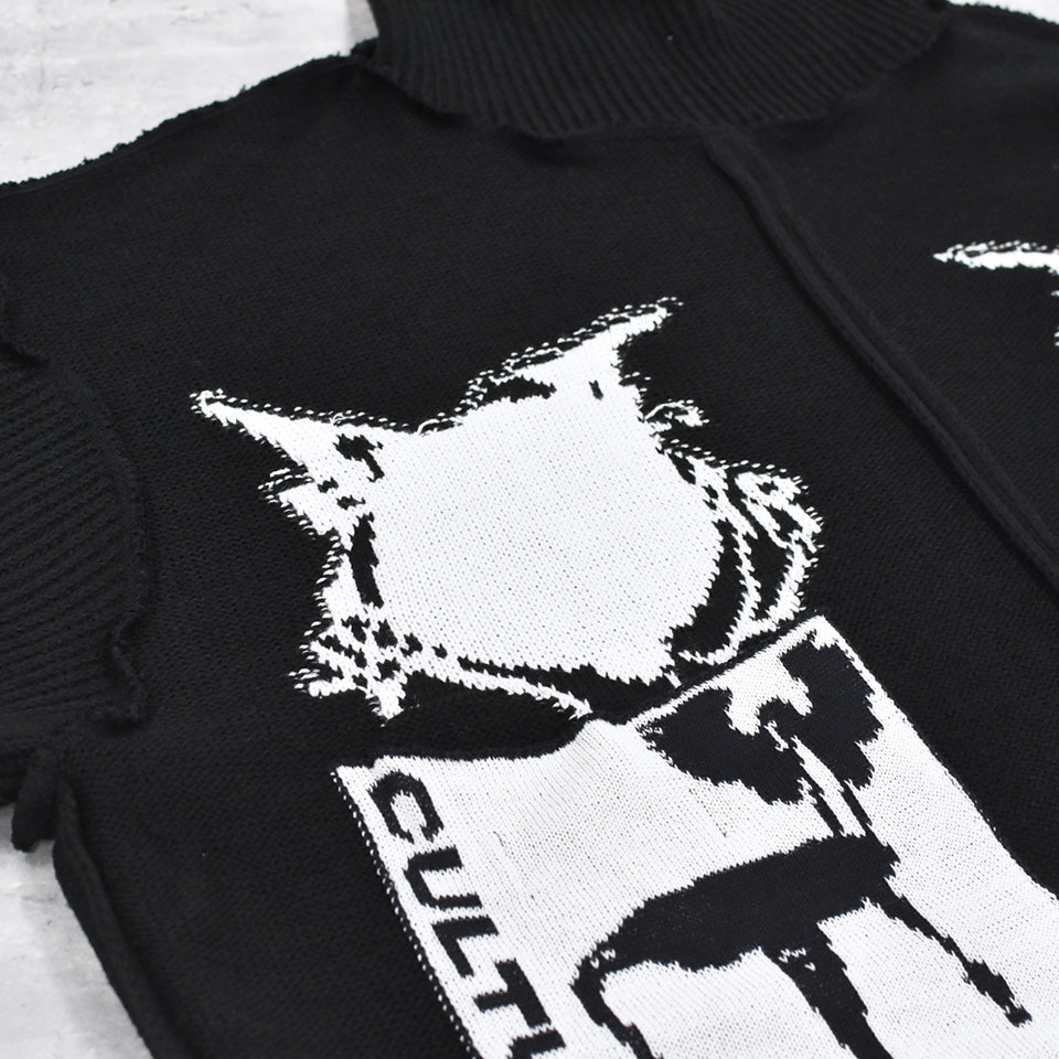 BODYSONG. / REVERSIBLE BALACLAVA SWEATER - BLACK