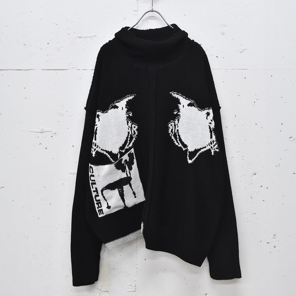 BODYSONG. / REVERSIBLE BALACLAVA SWEATER - BLACK