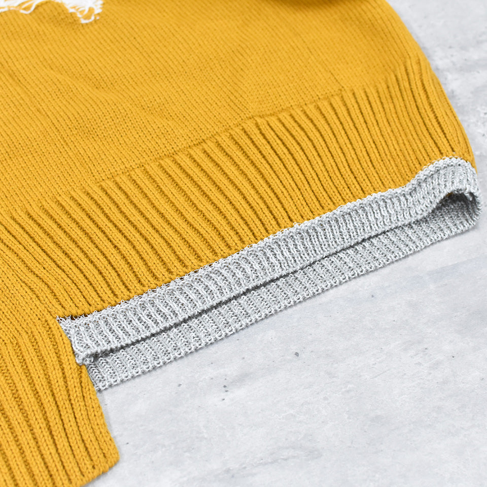 BODYSONG. / REVERSIBLE BALACLAVA SWEATER - ORANGE