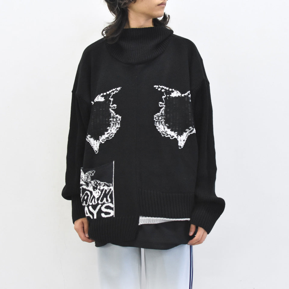 BODYSONG. / REVERSIBLE BALACLAVA SWEATER - BLACK