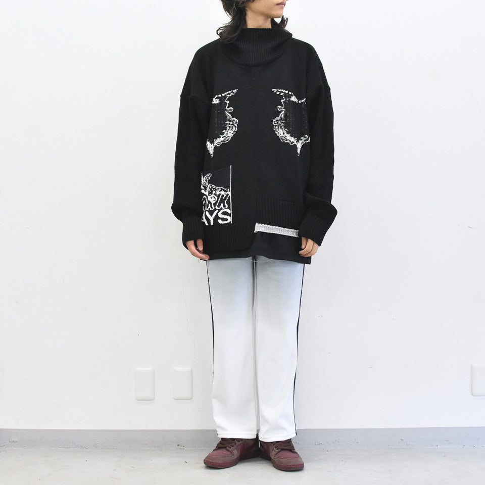 BODYSONG. / REVERSIBLE BALACLAVA SWEATER - BLACK