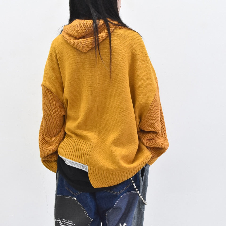 BODYSONG. / REVERSIBLE BALACLAVA SWEATER - ORANGE