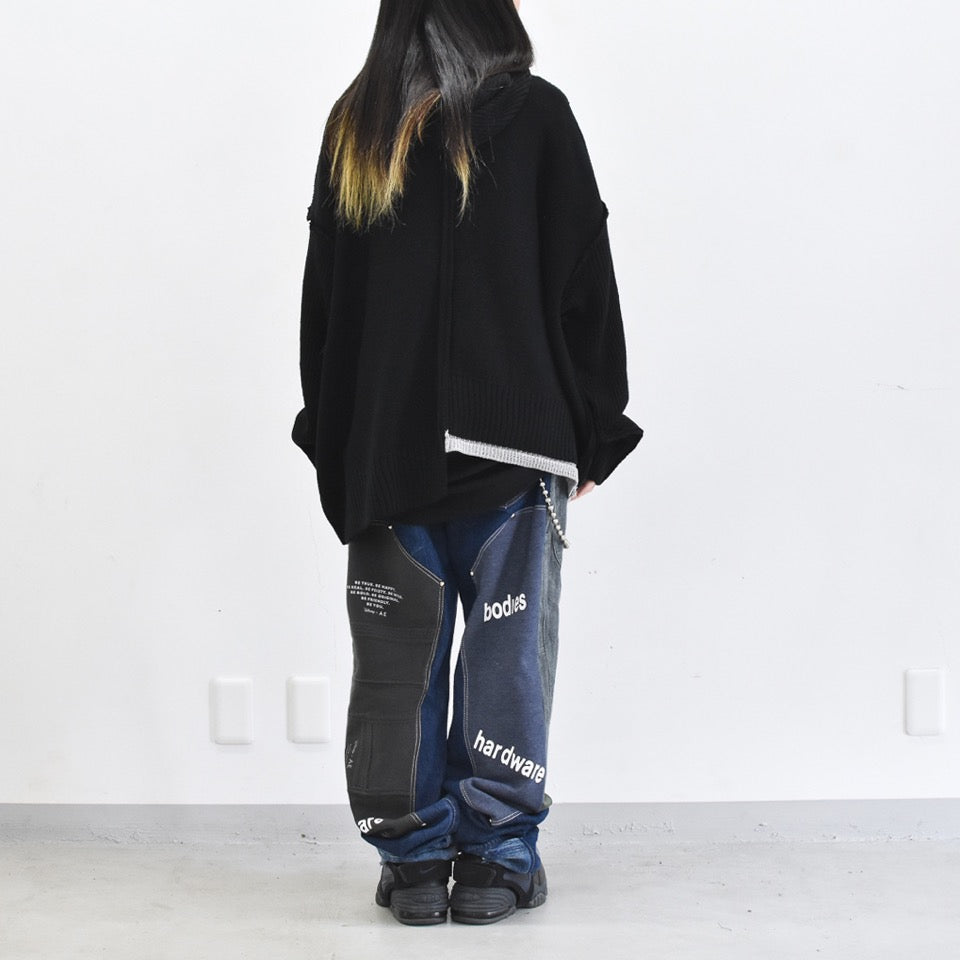 BODYSONG. / REVERSIBLE BALACLAVA SWEATER - BLACK
