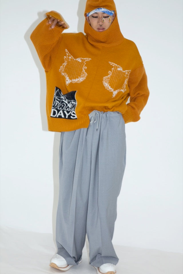 BODYSONG. / REVERSIBLE BALACLAVA SWEATER - ORANGE