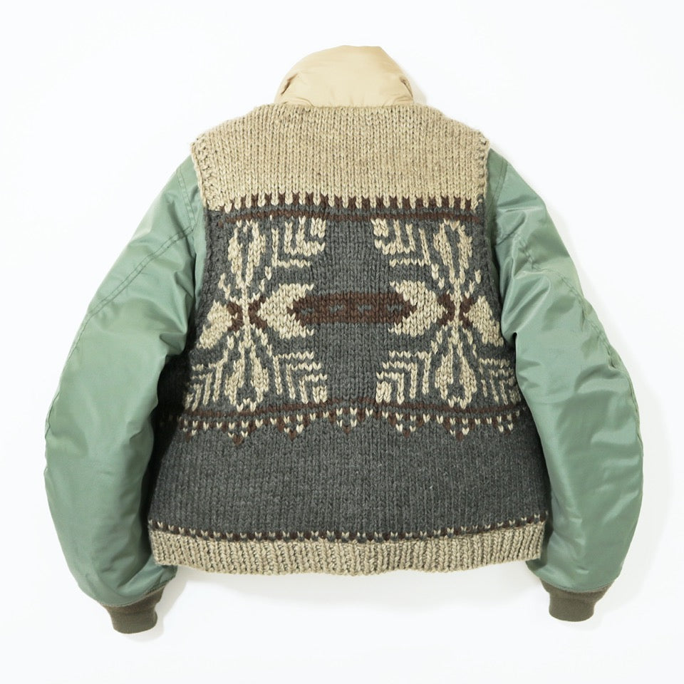 [予約販売] elephant TRIBAL fabrics / Hybrid Cowichan Blouson - BEIGE