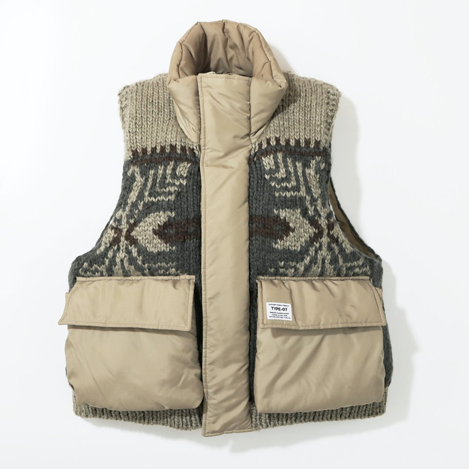 [予約販売] elephant TRIBAL fabrics / Hybrid Cowichan Blouson - BEIGE