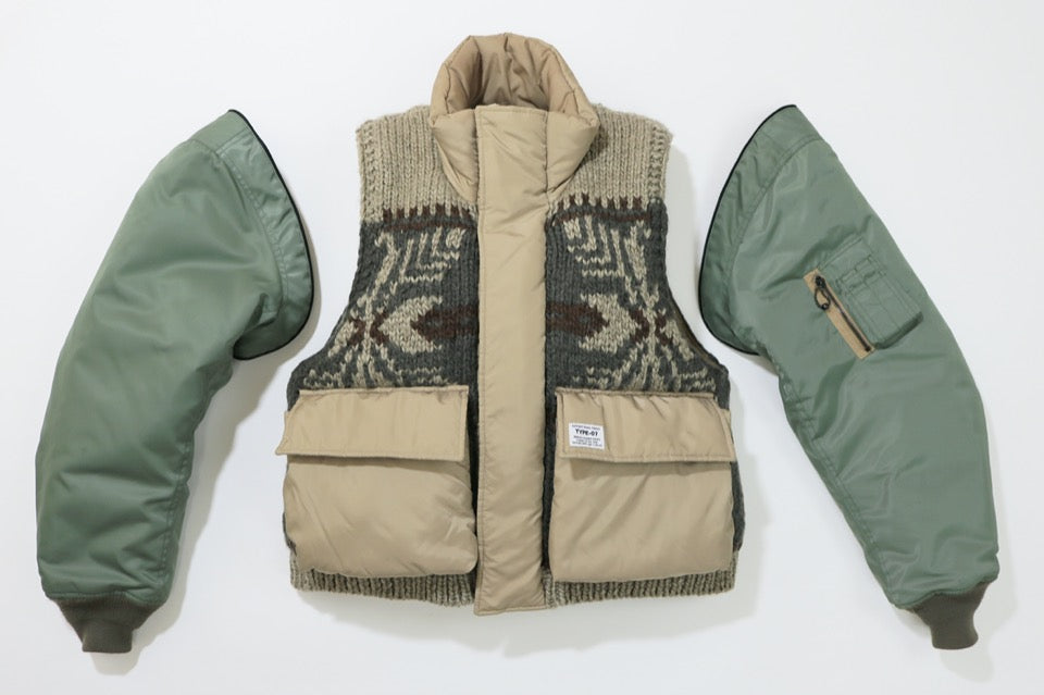 [予約販売] elephant TRIBAL fabrics / Hybrid Cowichan Blouson - BEIGE