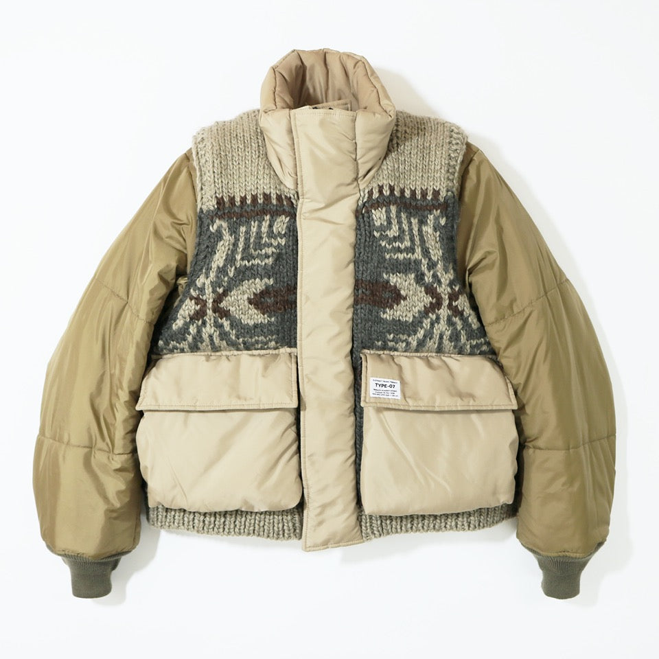 [予約販売] elephant TRIBAL fabrics / Hybrid Cowichan Blouson - BEIGE