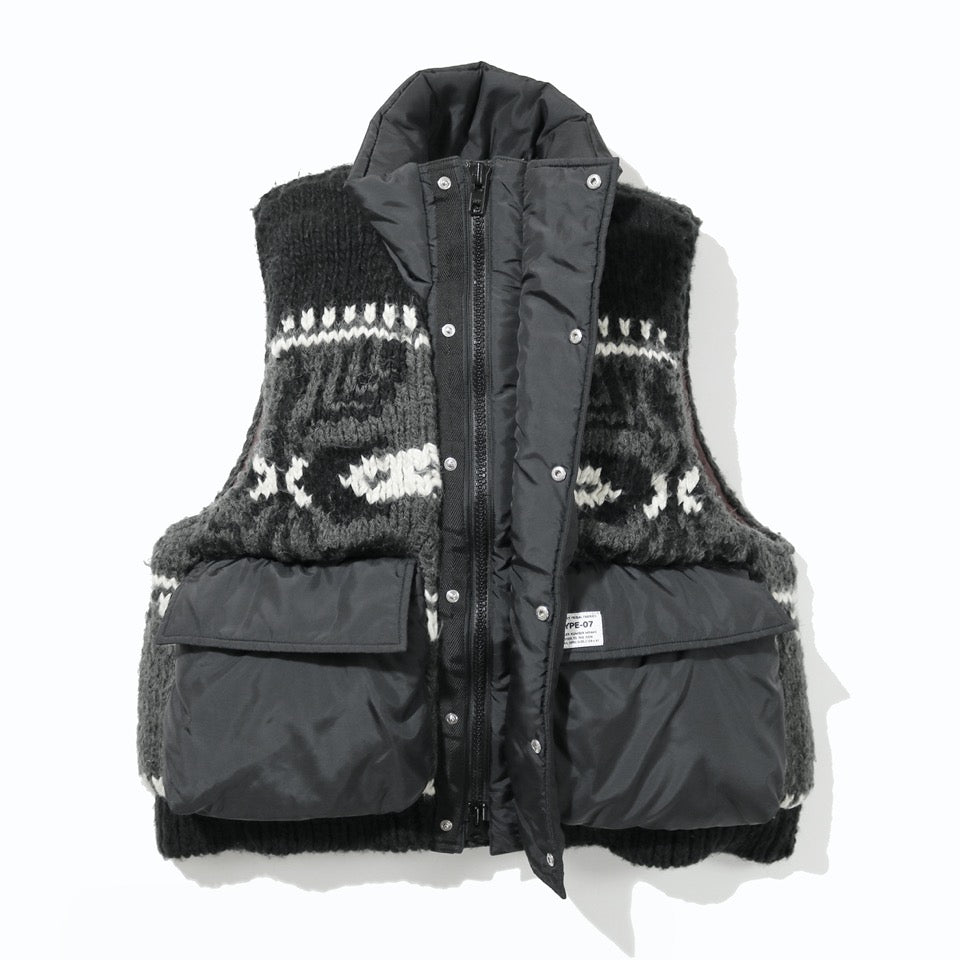 [予約販売] elephant TRIBAL fabrics / Hybrid Cowichan Blouson - BLACK