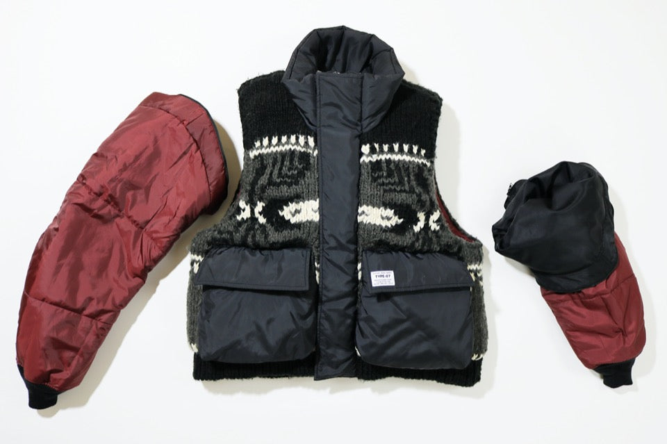 [予約販売] elephant TRIBAL fabrics / Hybrid Cowichan Blouson - BLACK