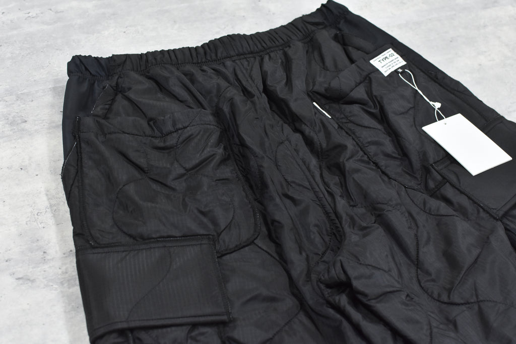elephant TRIBAL fabrics / Cut Off Quilting Cargo Pants - BLACK