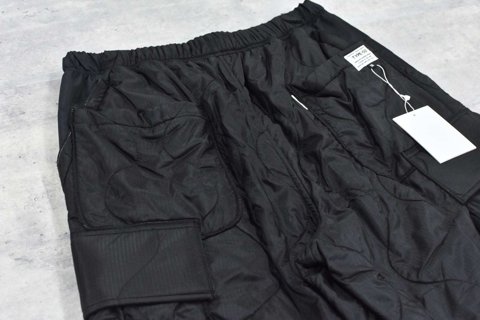 elephant TRIBAL fabrics / Cut Off Quilting Cargo Pants - BLACK