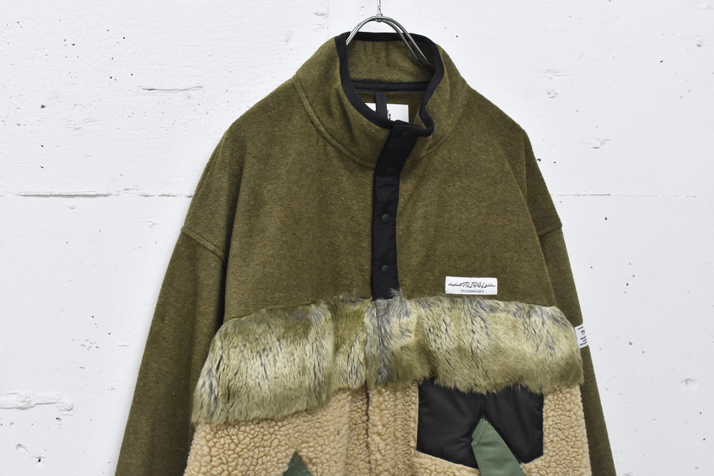 elephant TRIBAL fabrics / chaos boa blouson - KHAKI