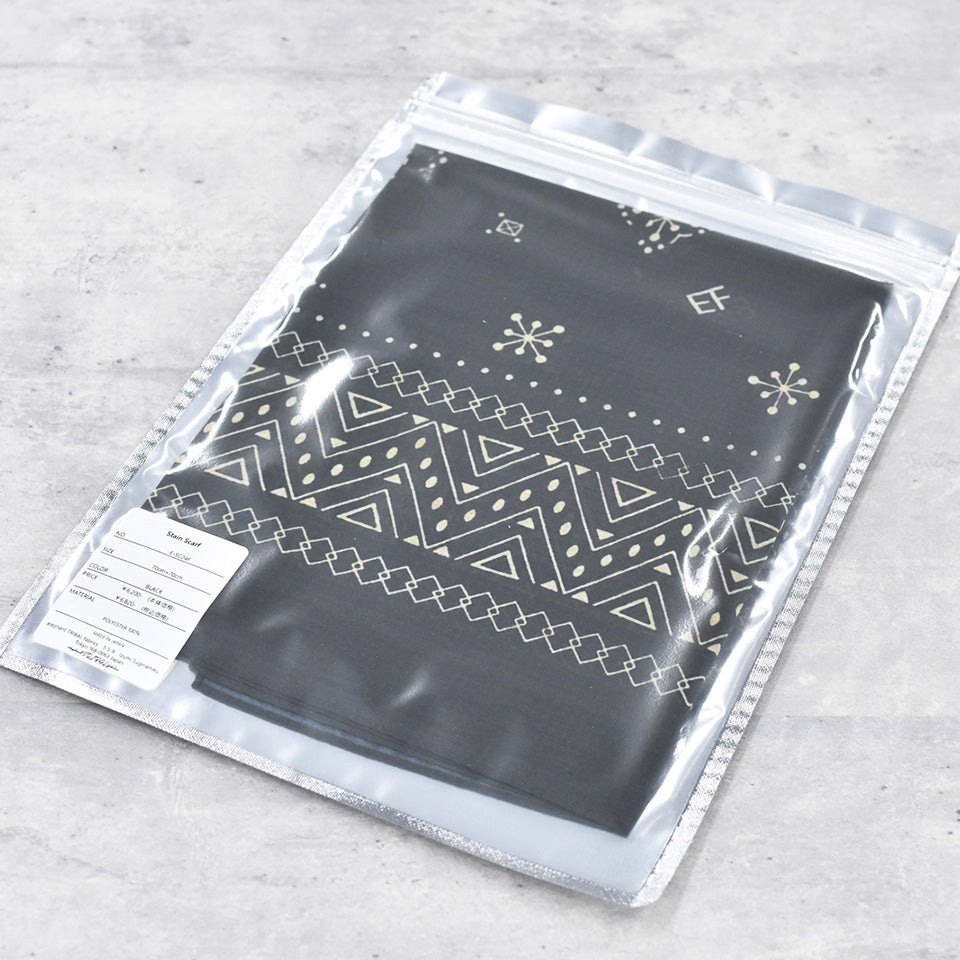 elephant TRIBAL fabrics / stain scarf - BLACK
