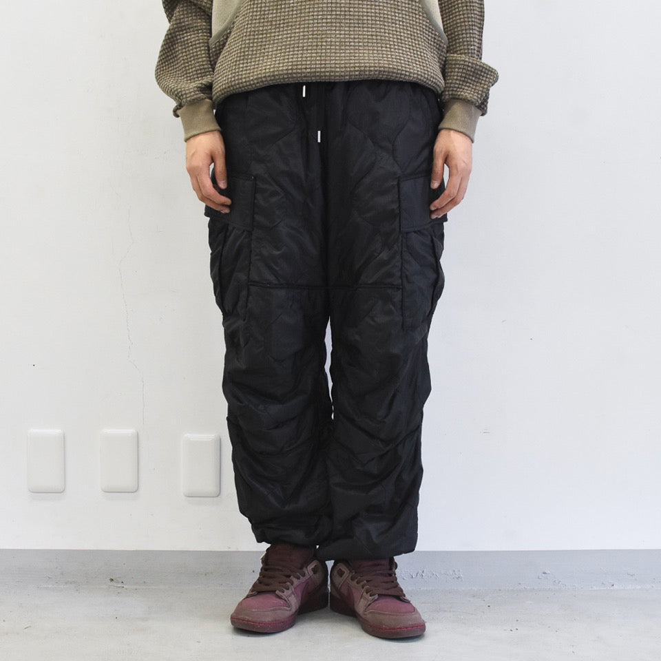 elephant TRIBAL fabrics / Cut Off Quilting Cargo Pants - BLACK