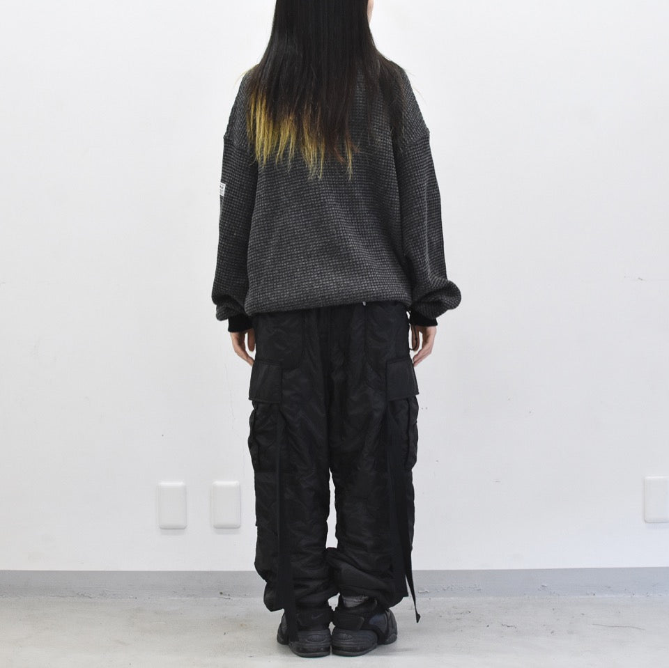 elephant TRIBAL fabrics / Cut Off Quilting Cargo Pants - BLACK