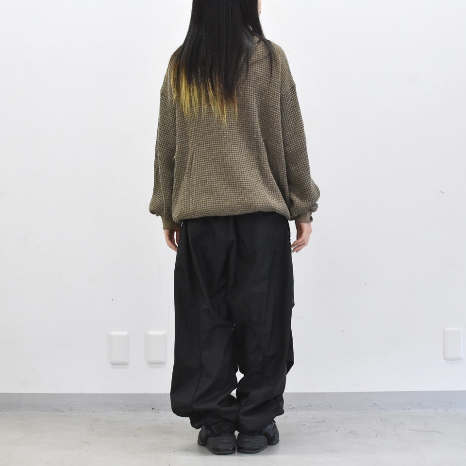 elephant TRIBAL fabrics / 3D Snow Camo Nylon Pants - BLACK