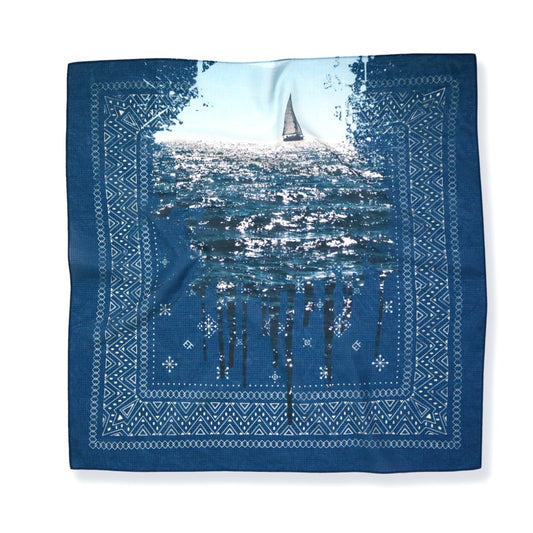 elephant TRIBAL fabrics / stain scarf - BLUE