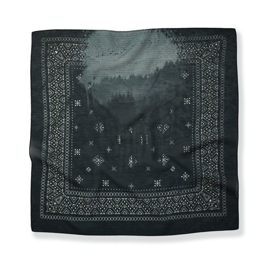 elephant TRIBAL fabrics / stain scarf - BLACK