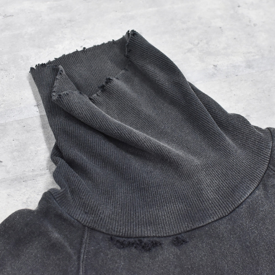 THE JEAN PIERRE / Pigmentdye Dove Turtle Sweat Shirt - FADE BLACK