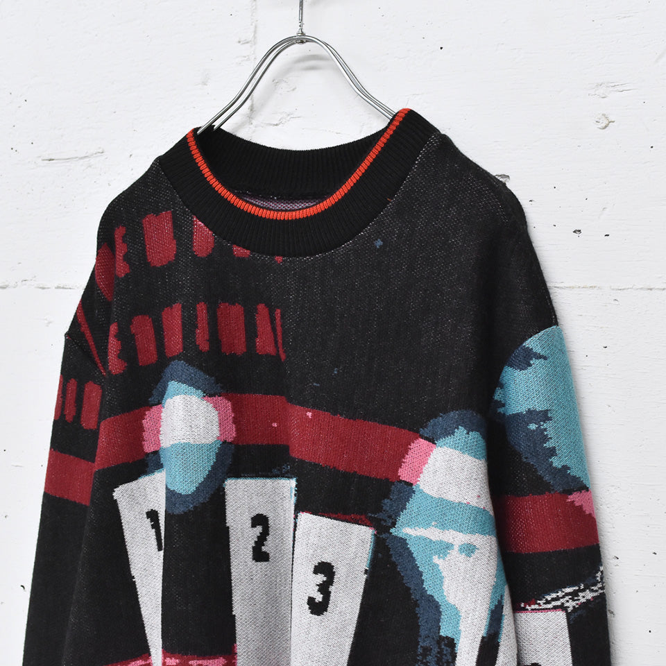 STOF / Double Exposure Knit Sweater - SPACE