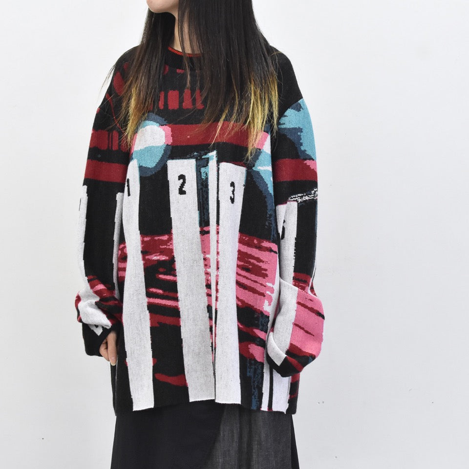 STOF / Double Exposure Knit Sweater - SPACE