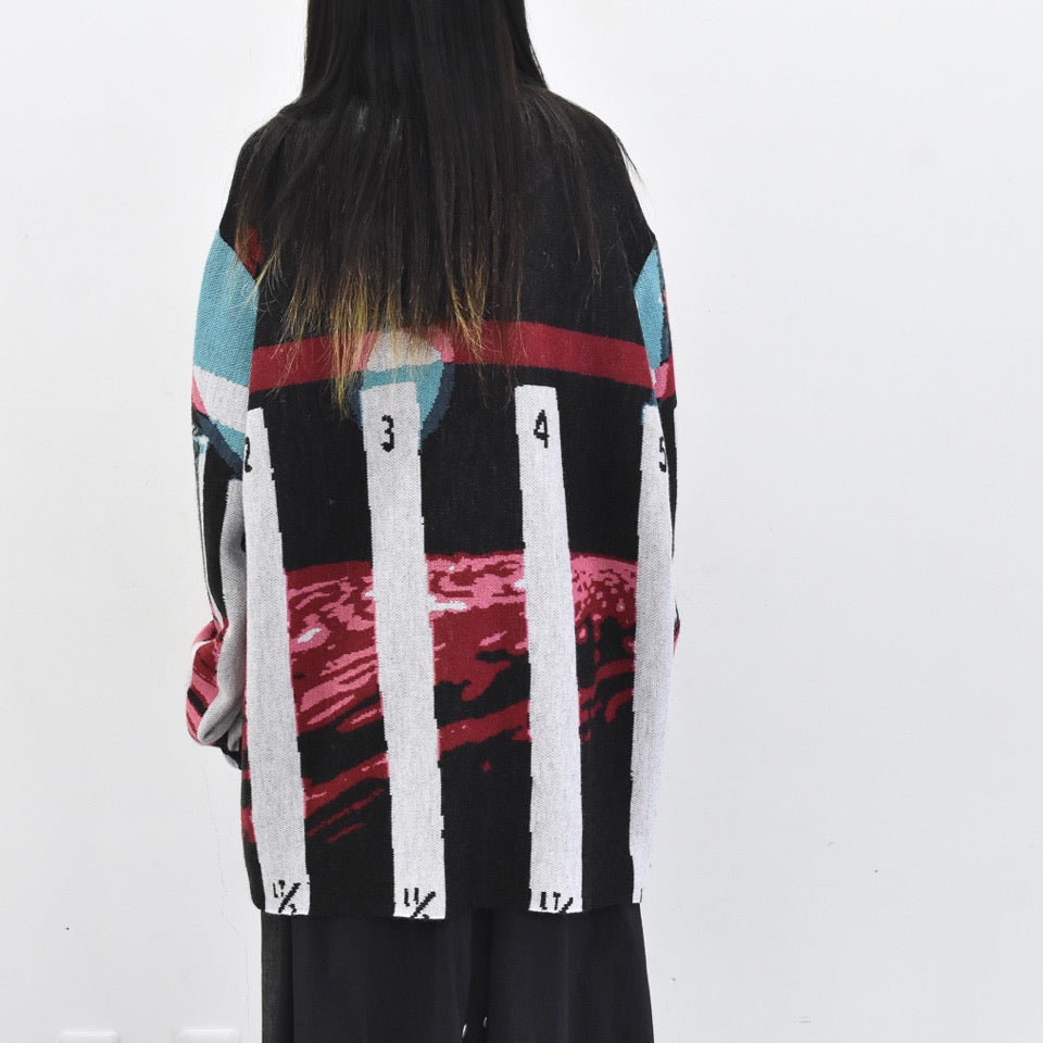 STOF / Double Exposure Knit Sweater - SPACE