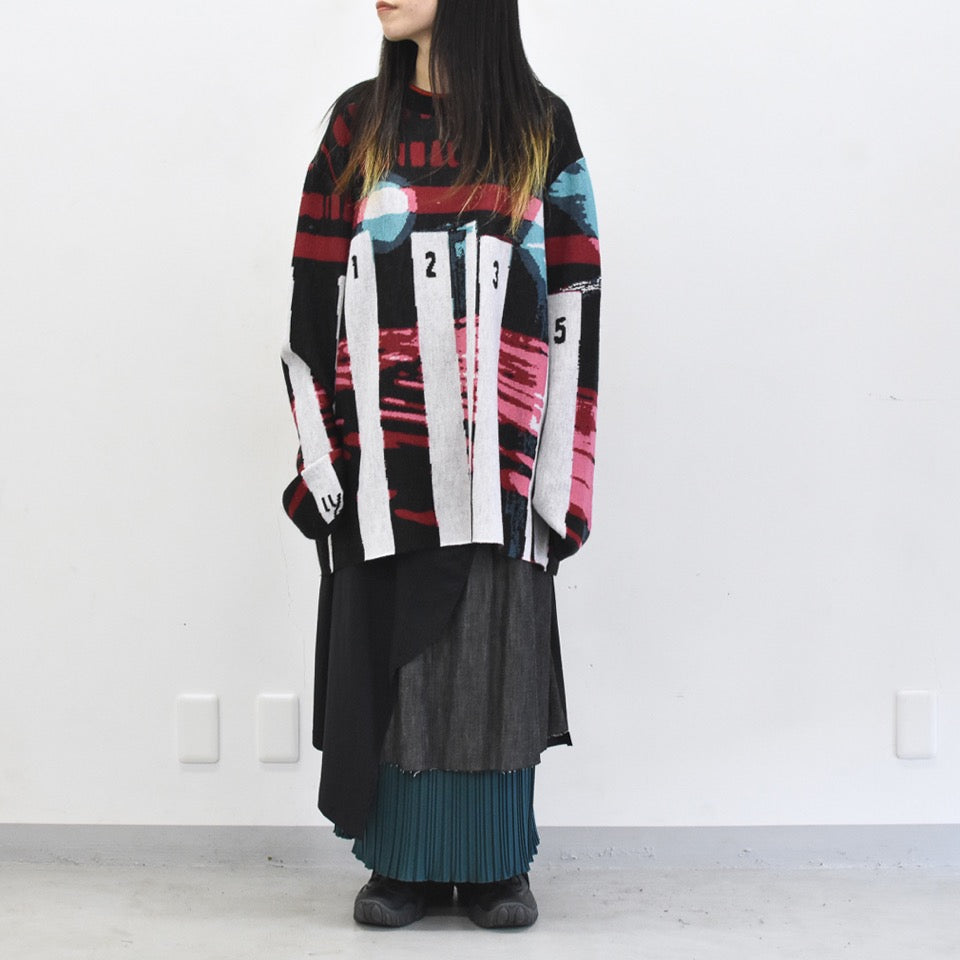 STOF / Double Exposure Knit Sweater - SPACE